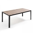 OVIALA - Table de jardin structure aluminium et céramique aspect bois - Tivoli - vignette
