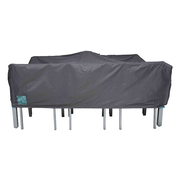 OVIALA - Housse de table de jardin rectangulaire grise 200 x 130 cm  - Cov'Up - large