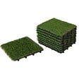 OVIALA - Lot de 8 dalles clipsables en gazon artificiel - Arena - vignette