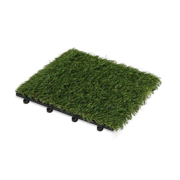 OVIALA - Lot de 8 dalles clipsables en gazon artificiel - Arena - large