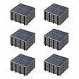 OVIALA - Lot de 48 dalles clipsables en pierre noir - Kobe - vignette