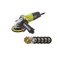 RYOBI - Pack RYOBI meuleuse d'angle 800W 125mm - 7 disque diamant et à  tronçonner 125 mm - vignette