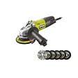RYOBI - Pack RYOBI Meuleuse d'angle 800W - 125mm - RAG800-125G - Kit 6 disques 125 mm - vignette