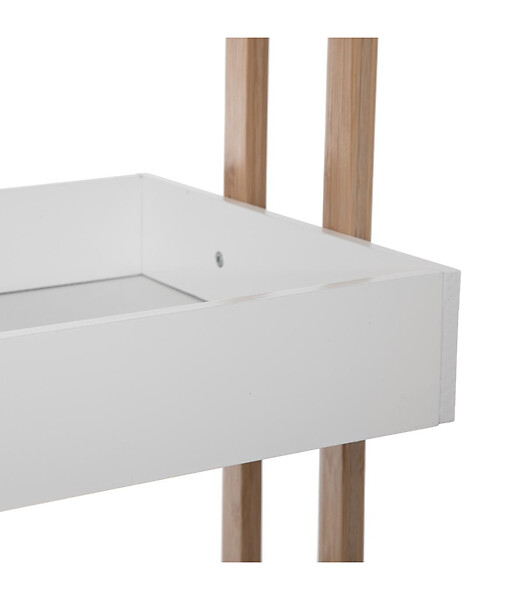 5 FIVE SIMPLY SMART - Desserte roulante 4 niveaux en Bambou et Bois Blanc H 87 cm - large