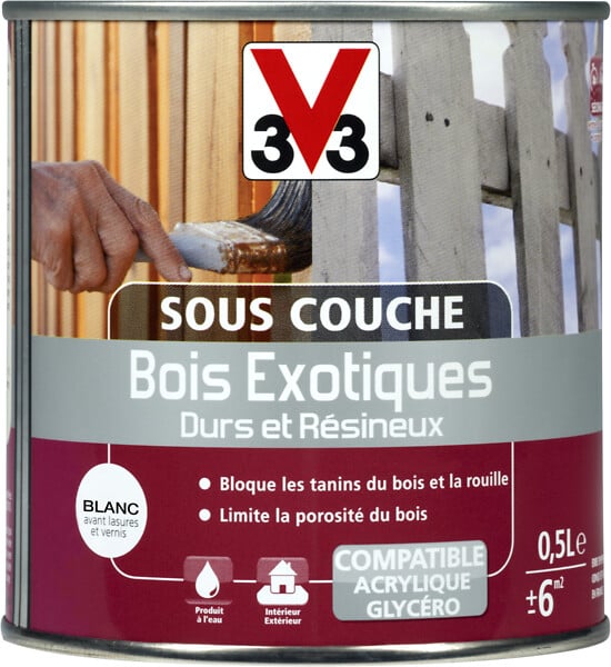 V33 BOIS - Sous-couche bois exotiques blanc 0.5 L - large