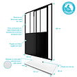 AURLANE - Pack Porte Coulissante Noire Mate Type 'Atelier' et Receveur Blanc Effet Pierre - 120x90x200 cm - vignette
