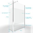 AURLANE - Paroi de Douche et Volet Pivotant 120+40x200 cm - Bande Dépolie - Barre de Fixation Chrome - vignette