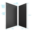 AURLANE - Pack de 2 Panneaux Muraux Aluminium NOIR 90+120x210 cm avec Profilés ANODISE BRILLANT - WALL'IT - vignette