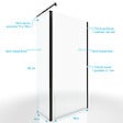 AURLANE - Paroi de Douche et Volet Pivotant 90+40x200 cm - Verre Transparent - Barre de Fixation Noire - vignette