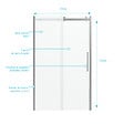 AURLANE - Porte de Douche Coulissante 120x200 cm Type Industriel - Aluminium Chromé - Verre Trempé 8 mm - vignette