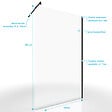 AURLANE - Paroi de Douche 140x200cm Verre Transparent - Barre de Fixation Extensible et Profil Noir - vignette