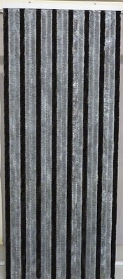 MOREL - Rideau de porte chenilles - Gris et noir - 90x220cm - large