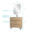 AURLANE - Pack Meuble SDB 80cm sur pieds 3 tiroirs Chene_Vasque blanche + Miroir Led - TIMBER 80_Pack47 - vignette