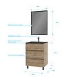 AURLANE - Pack Meuble SDB 60cm sur pieds 3 tiroirs Chene_Vasque noire + Miroir - TIMBER 60_Pack13 - vignette