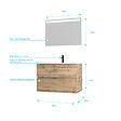 AURLANE - Pack Meuble SDB 80cm suspendu 2 tiroirs Chene_Vasque blanche + Miroir Led - TIMBER 80_Pack36 - vignette
