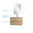 AURLANE - Pack Meuble SDB 80cm suspendu 2 tiroirs Chene_Vasque blanche + Miroir Led - TIMBER 80_Pack37 - vignette