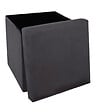 ATMOSPHERA - 2 en 1 Pouf pliant et coffre de rangement Velours Gris foncé 38 x 38 cm - vignette