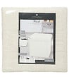 ATMOSPHERA - 2 en 1 Pouf pliant et coffre de rangement Beige aspect Lin 38 x 38 cm - vignette
