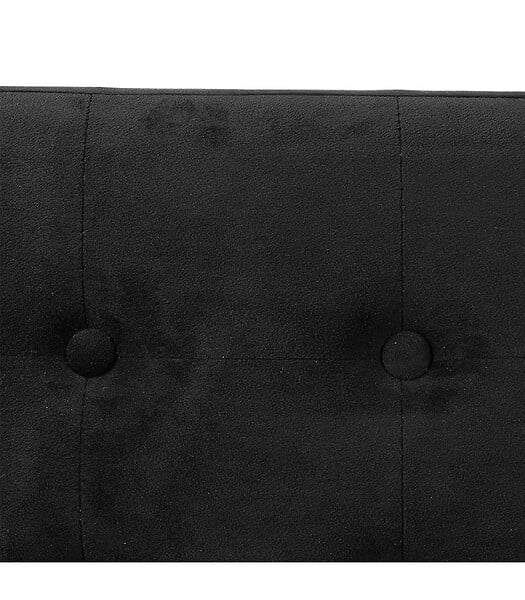 ATMOSPHERA - 2 en 1 Pouf pliant double et coffre de rangement Velours noir 76 x H 38 cm - large