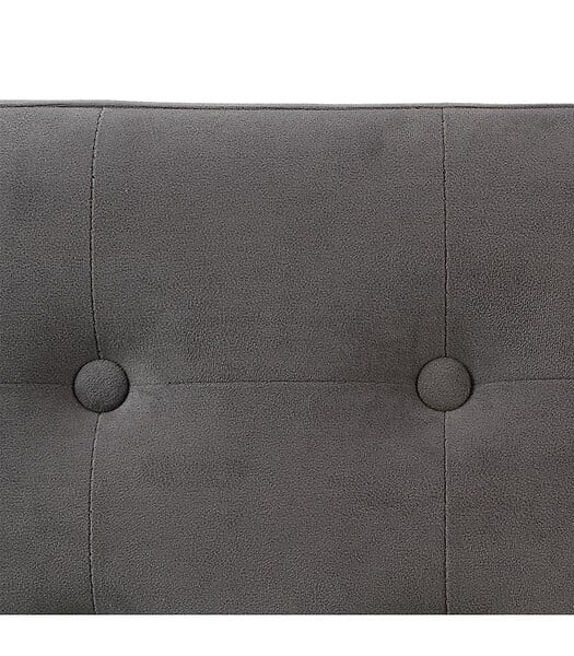 ATMOSPHERA - 2 en 1 Pouf pliant double et coffre de rangement Velours Gris foncé 76 x H 38 cm - large