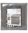 ATMOSPHERA - 2 en 1 Pouf pliant et coffre de rangement Gris Taupe aspect Lin 38 x 38 cm - vignette