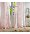 ATMOSPHERA - Voilage à œillets Rose motif petits pompons 140 x 240 cm - vignette
