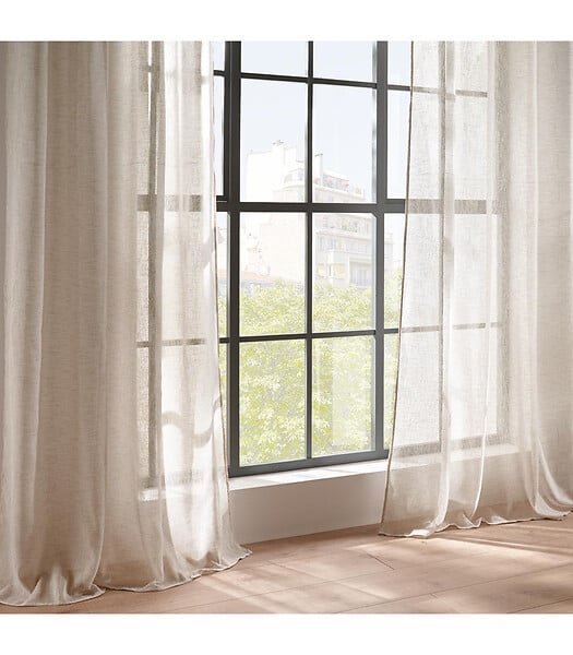 ATMOSPHERA - Voilage à œillets Beige Lin 140 x 240 cm - large