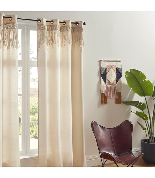 ATMOSPHERA - Rideau à œillets Macramé en Coton 140 x 260 cm - large