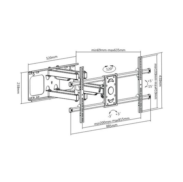MBG - Support Mural Inclinable/orientable Pour écran De 32  à 90 - H3290-6A - large