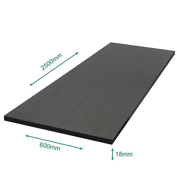 FORESTEA - Tablette mélaminé Elegant Black 2500 x 600 x 18 mm - PEFC 70% - large