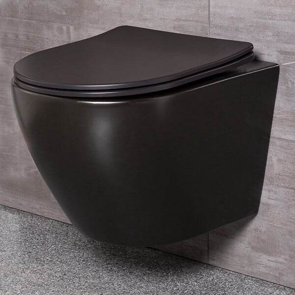 GEBERIT - WC suspendu GEBERIT noir pack complet DELOS - large