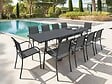 HESPERIDE - Table extensible rectangulaire alu Piazza 6/10 places Graphite - Hespéride - vignette
