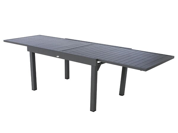 HESPERIDE - Table extensible rectangulaire alu Piazza 6/10 places Graphite - Hespéride - large