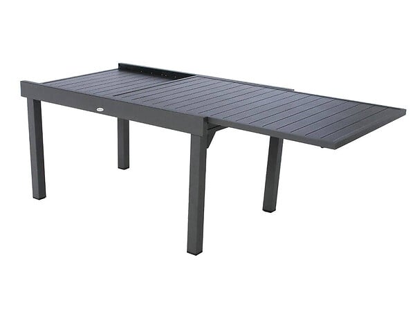 HESPERIDE - Table extensible rectangulaire alu Piazza 6/10 places Graphite - Hespéride - large