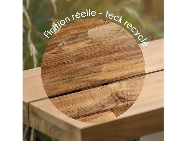 JARDILINE - Ensemble table de jardin en teck Seychelles + 2 bancs en teck + 2 fauteuils - 10 places - Jardiline - large