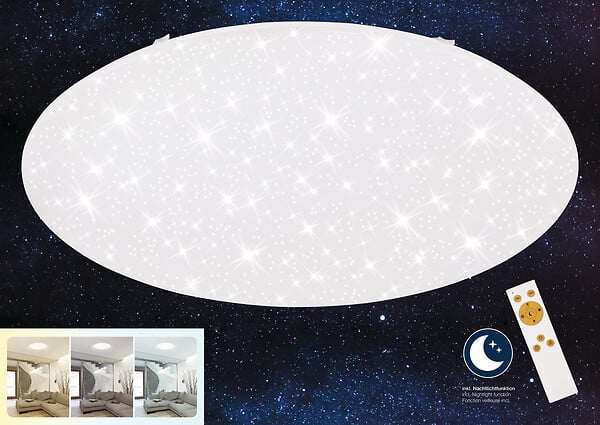 BRILONER - Plafonnier Ciel étoilé LED - Tissu métal Blanc - 80W - large