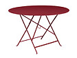 FERMOB - Table de jardin acier Bistro – Piment – Diam.117xH.74cm - vignette
