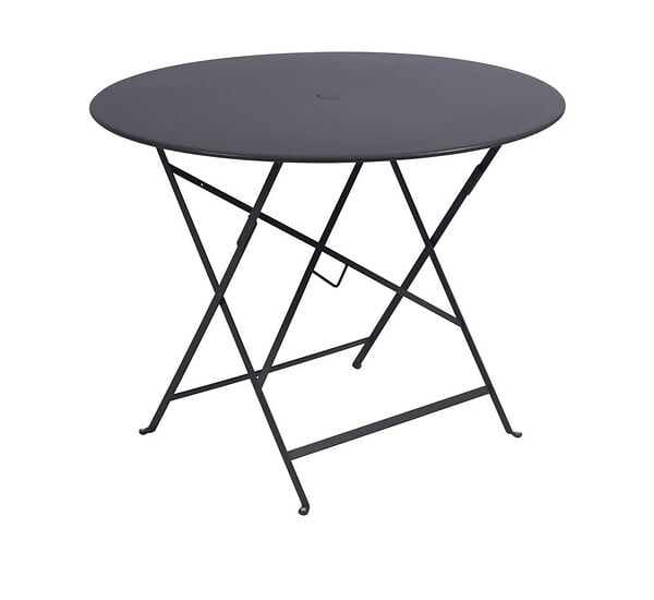 FERMOB - Table de jardin Bistro - Ronde - Acier - Carbone - 4 personnes - large