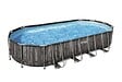 BESTWAY - Piscine acier Power Steel - Décor bois - L.732xl.366xH.122cm - vignette