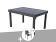 HESPERIDE - Ensemble repas rectangulaire extensible alu Graphite + 10 fauteuils Piazza - Hespéride - vignette