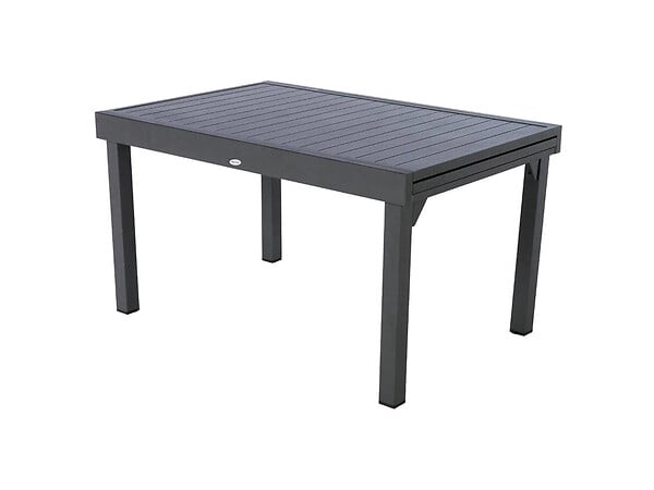 HESPERIDE - Ensemble repas rectangulaire extensible alu Graphite + 10 fauteuils Piazza - Hespéride - large