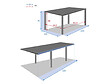 HESPERIDE - Ensemble repas table extensible rectangulaire alu Graphite Piazza + 12 fauteuils Piazza - Hespéride - vignette