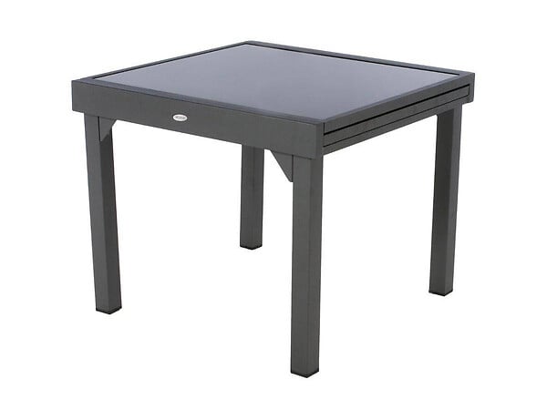 HESPERIDE - Ensemble repas table extensible carrée en verre + 8 fauteuils - Piazza - Hespéride - large