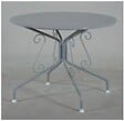 RETIGRITTI - Table de jardin ronde en fer forgé Romantique – Graphite – 4 personnes – Diam.95xH.74cm - vignette