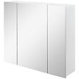 KLEANKIN - Armoire miroir de salle de bain armoire murale 3 portes 2 étagères dim. 70L x 15l x 60H cm MDF blanc - vignette