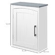 KLEANKIN - Armoire haute murale de salle de bain ou WC - placard porte avec étagère réglable - dim. 41L x 18l x 52H cm - MDF blanc gris - vignette