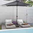 OUTSUNNY - Parasol lumineux rectangulaire inclinable dim. 2,68L x 2,05l x 2,48H m parasol LED solaire métal polyester haute densité gris - vignette