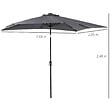 OUTSUNNY - Parasol lumineux rectangulaire inclinable dim. 2,68L x 2,05l x 2,48H m parasol LED solaire métal polyester haute densité gris - vignette