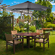 OUTSUNNY - Parasol lumineux rectangulaire inclinable dim. 2,68L x 2,05l x 2,48H m parasol LED solaire métal polyester haute densité gris - vignette