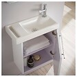 PLANETE BAIN - Meuble lave-mains pour wc blanc avec porte serviette et mitigeur à droite - vignette
